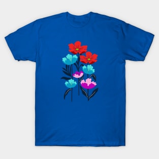 Colorful and bold tropical flowers T-Shirt